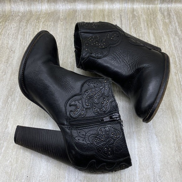 Diesel Womens Guadalupy Ankle‎ Boots Womens US 6 Black Leather Booties EU 36 - Picture 5 of 11